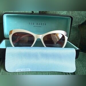 Ted Baker White & Gold Sunglasses with original case & cloth